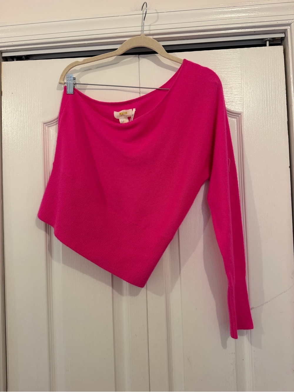 Maeve by Anthropologie hot pink one arm cashmere sweater sz small